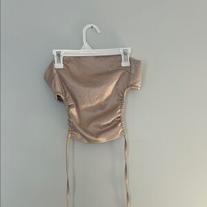 Fashion Nova Gold Ruched Bodysuit